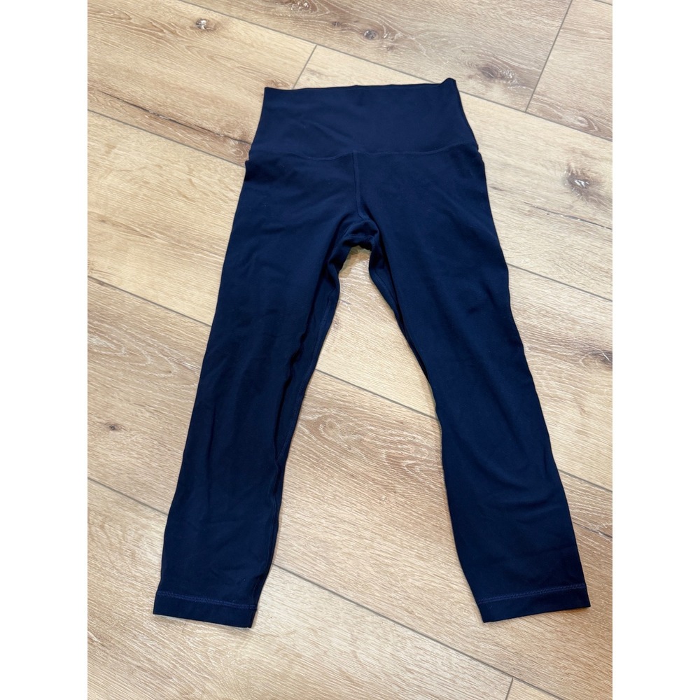Lululemon Align High-Rise Crop 21 Navy Blue Leggings Size 4 LW6BGDS - Picture 2 of 4